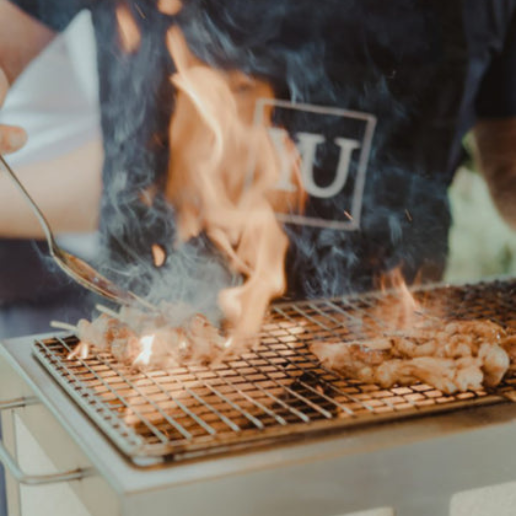 Medium Long Kasai Konro Grill with Stainless Steel Frame - Image 2